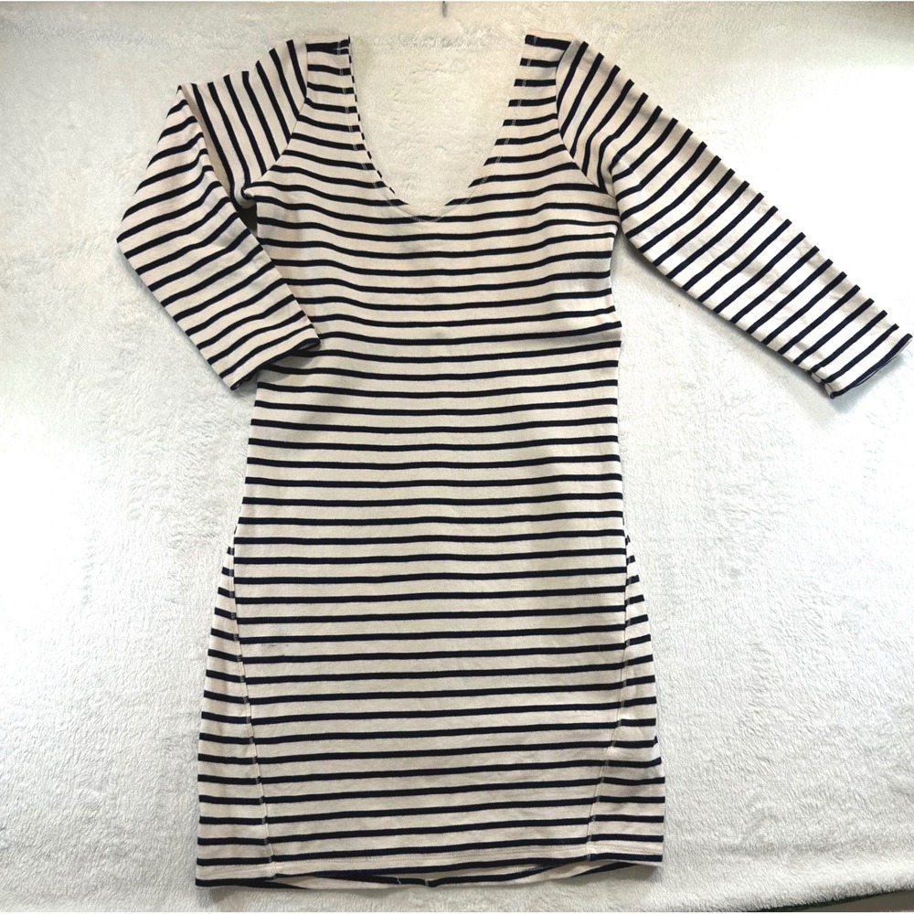 Abercrombie Nautical Coastal Striped Bodycon Dress M Stretch Summer Prepph